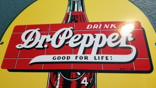 VINTAGE DR PEPPER PORCELAIN GAS SODA BEVERAGE DRINK COCA COLA BOTTLES SIGN 8