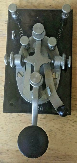 Vintage J - 38 Morse Code Telegraph Ham Radio Key Military Keyer Bakelite