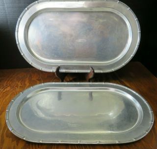 Vintage Set Of (2) Wilton Armetale Pewter Oval Platters 18 " X 12.  25 " Very Good