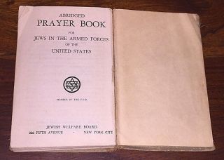 PRAYER BOOK FOR JEWS IN ARMED FORCES UNITED STATES SOLDIERS WW2 US ARMY USA 1941 2