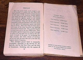 PRAYER BOOK FOR JEWS IN ARMED FORCES UNITED STATES SOLDIERS WW2 US ARMY USA 1941 4