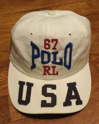 Vintage Polo Ralph Lauren Usa 67 Hat Very Rare 1992 Usa Sport