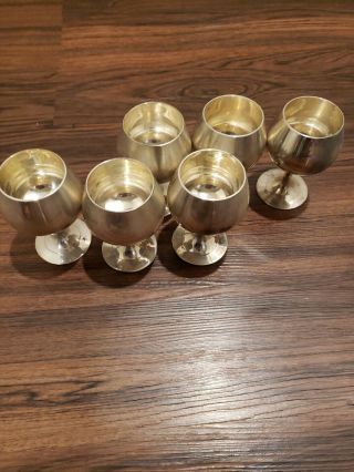 Vintage Sterling Silver Set Of 6 Cordial Cups A.  S.  I.  La Ca.