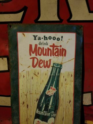 vintage old Mountain dew soda metal sign gas oil Pepsi advertising coke 2