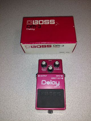 Vintage Boss Delay Dm - 3 Effects Pedal - Made In Japan (green Label) -