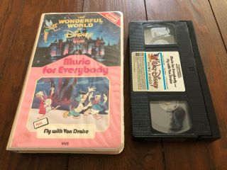 The Wonderful World Of Disney Music For Eveybody Fly With Von Drake Vhs Rare