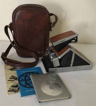 , Vintage Polaroid Sx - 70 Land Camera W/case And Booklets