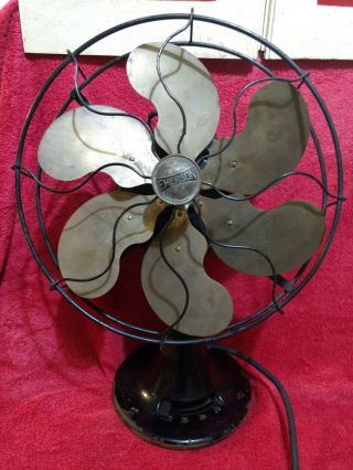 Vintage Emerson Fan Brass Blades 27666 Oscillating Fan
