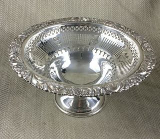 Vintage Table Centerpiece Bowl Silver Plated Harrods Ornate Footed Fruit Bowl