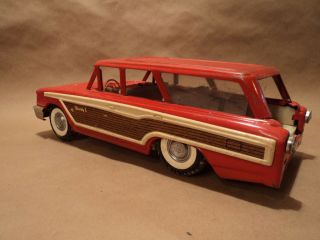 Vintage Buddy L Ford Country Squire Woody Station Wagon & Teepee Camper - Steel 5