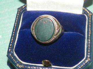 9ct VICTORIAN ROSE GOLD AND BLOOD STONE MEN ' S SIGNET RING CIRCA 1850 3