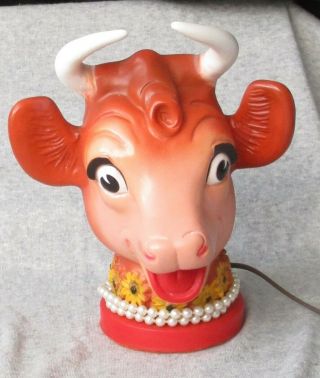 Vintage Elsie The Cow Head Vinyl Bank Lamp