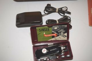 Vintage 1950 ' s Singer Model 301A Sewing Machine w/Case & Accessories 8
