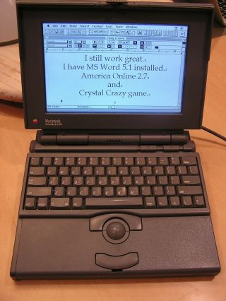 Vintage Apple Powerbook 145b Laptop • Msword 5.  1 Os 67.  1 • Pwr Cord •works Great