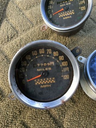 Vintage Checker Marathon Gauges Speedometer & Fuel