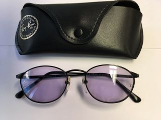 Ray Ban Vintage Black Wire Oval Sunglasses With Case