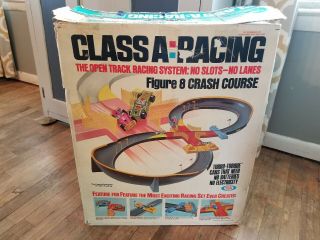 Rare W/ Box Class A Figure 8 Crash Racing Set Car Set Ideal Vtg Complete