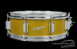 1966 Rogers Tower Model Gold Sparkle Vintage Snare Drum : 5 X 14
