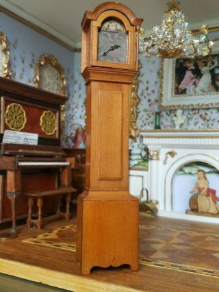 Antique Vintage Dollhouse Miniature Artisan Grandfather Clock 1:12 4