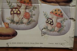 Vtg New/Old Stock 4 Piece Merry Mushroom Canister Set 1976 Sears Roebuck & Co 6