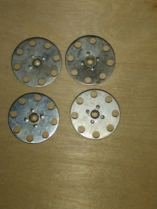 Erector Pierced Disks,  part BT,  silver metal finish,  set of 4 2