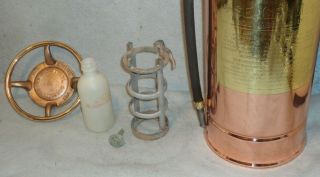 VINTAGE ANTIQUE COPPER FIRE EXTINGUISHER SEAGRAVE COLUMBUS OH 8