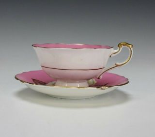 Vintage Paragon Floating White Cabbage Rose Pink Porcelain Teacup Saucer NR SJS 2