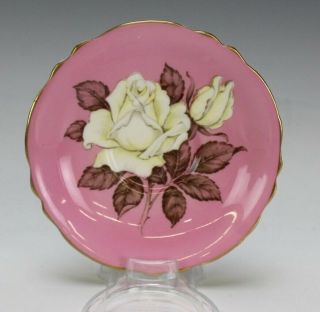 Vintage Paragon Floating White Cabbage Rose Pink Porcelain Teacup Saucer NR SJS 4