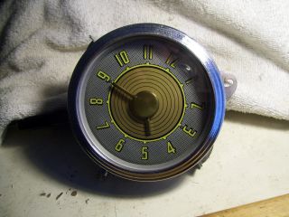 1947 1948 Vintage Ford Superdelux Electric Dash Clock In Good.