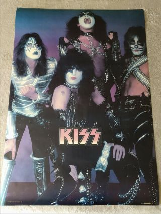 Kiss Rock Band Large Vintage " Scandecor 27 X 39 Poster " Aucoin Management 1977