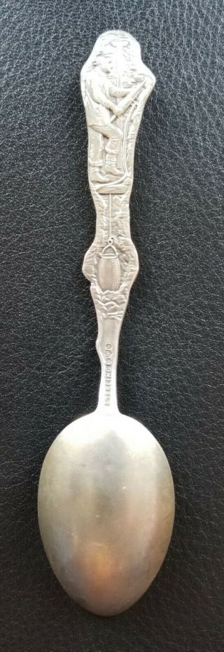 Full Fiigure Sterling Silver Souvenir Spoon Papoose and Indian Chief 4