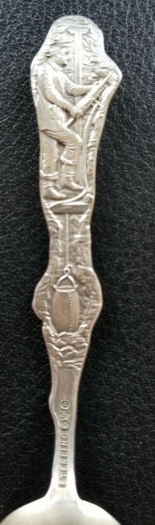 Full Fiigure Sterling Silver Souvenir Spoon Papoose and Indian Chief 5