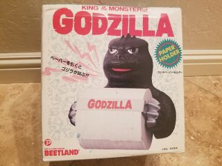 Ultra Rare Godzilla Toilet Paper Holder - 1988 Beetland Japan -