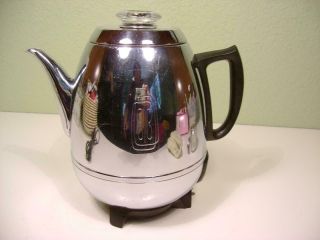 VTG General Electric 9 Cup Coffee Automatic Percolator 68P40 Art Deco Pot Belly 5