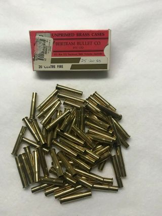 Once Fired 25 - 20 Single Shot Brass Cases Plus One Box Of 20 Unprimed Brass Cases