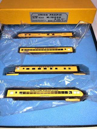 Rare N Scale Sunset Model Co.  Union Pacific M - 10000 4 Car Train Set Nib
