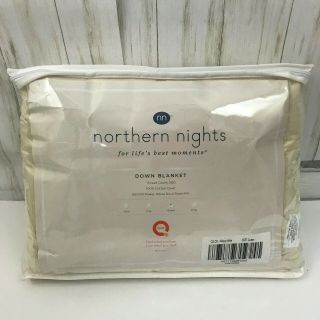 Northern Nights Down Blanket Queen Antique White 500tc 650 Fill Power