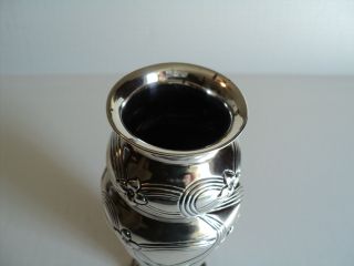 ANTIQUE ENGLISH ART NOUVEAU STERLING SILVER CABINET VASE,  C.  1900 4