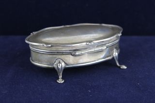 Vintage Hallmarked 1942 Birmingham.  925 Sterling Silver Ornate Trinket Box (81g)