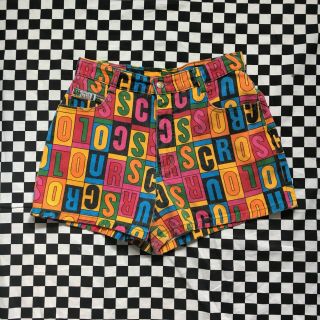 Vintage 90s Cross Colours Alphabet Multi Color Denim Shorts Hi Waist 1990s