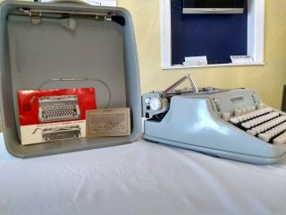 Vtg1968 Hermes 3000 Portable Typewriter w/Case,  Brushes,  Instructions SN:3495941 8