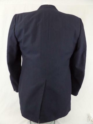 Vintage 3Pc Suit Navy Blue Pinstripe 40S 34x30 Wool 7