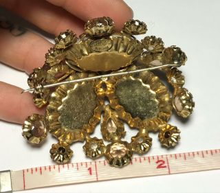 VTG Designer Signed SCHREINER Fancy Rhinestone Costume Brooch Pin 3