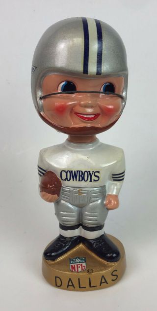 Vintage Nfl Dallas Cowboys Bobblehead Nodder Doll 1960s