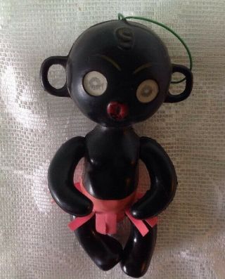 VINTAGE BLOW MOLD Soft Plastic Hong Kong AFRICAN TRIBAL doll WINKY WINKING EYES 3