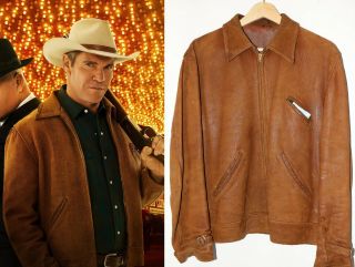Dennis Quaid " Vegas " Vintage 30s 40s Leather Jacket (hercules)