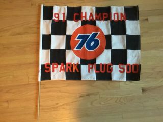 Vintage Darrell Waltrip 1991 Champion Spark Plug 500 Victory Checkered Flag