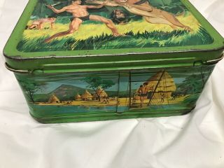 RARE Vtg.  1966 Tarzan Metal Lunch Box With Matching Steel /Glass Thermos 7