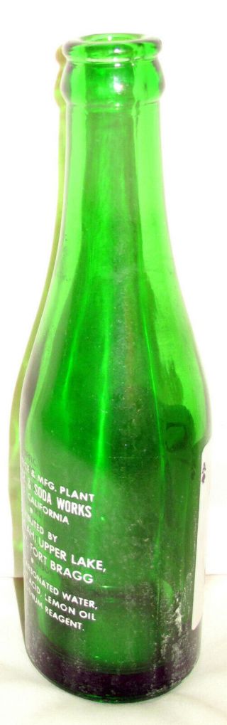VINTAGE ACE GREEN SODA POP BOTTLE WILLITS ICE AND SODA FORT BRAGG 7 OZ. 4