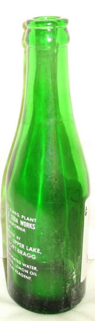 VINTAGE ACE GREEN SODA POP BOTTLE WILLITS ICE AND SODA FORT BRAGG 7 OZ. 5